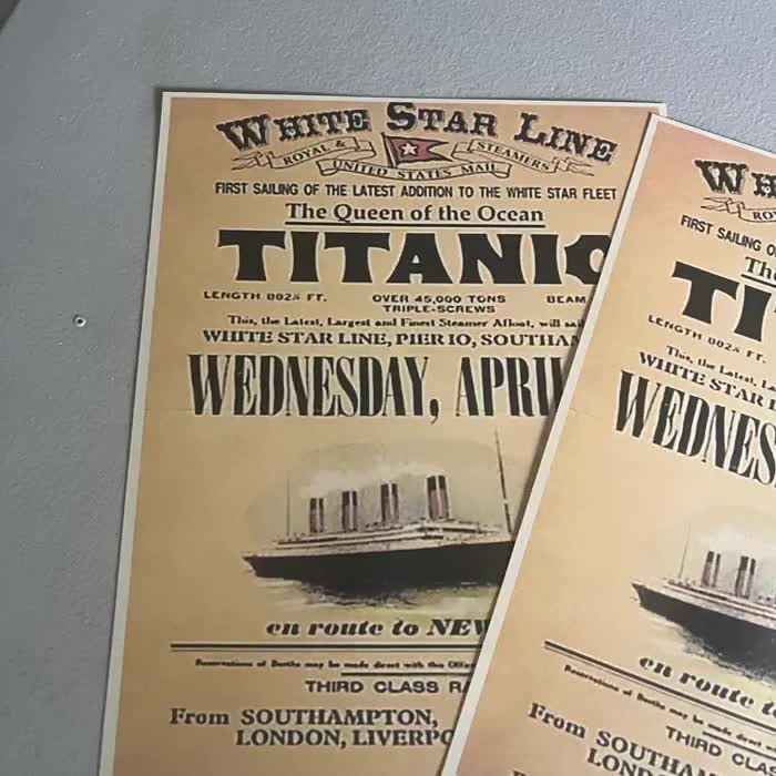 Queen of the Ocean Titanic Reprint Vintage Ticket Poster April 10